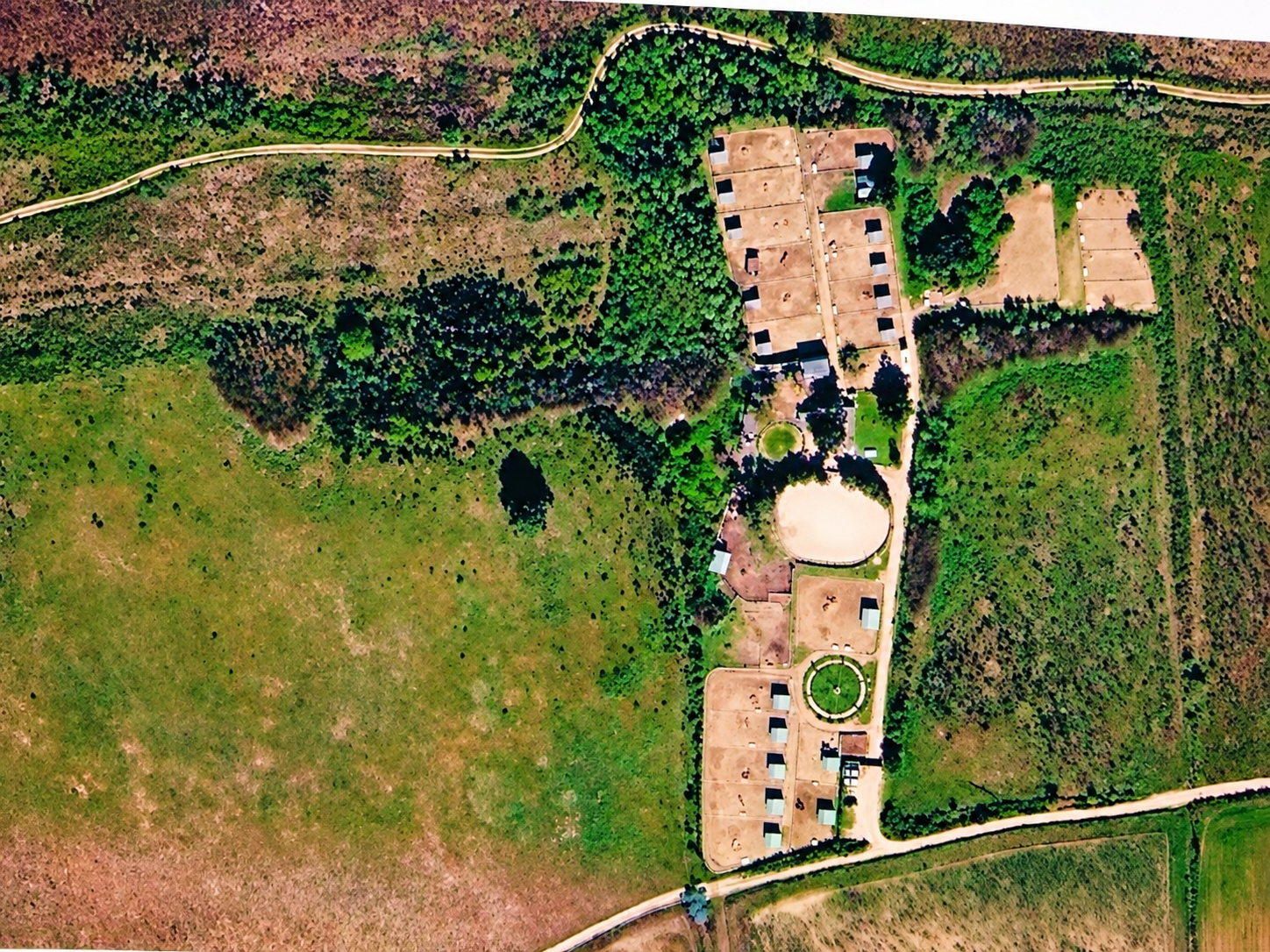 Vue aérienne de The Horse Farm
